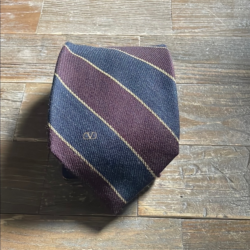 Valentino Cravatte Striped Wool Tie🖤